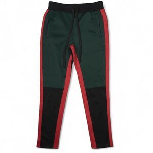 NWT American Bazi Mens Joggers Track Pants L Tapered Green Red Gucci Style Y2K
